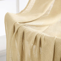 1 x RAW Customer Returns MIULEE curtains with eyelets voile curtain linen look semi-transparent for living room curtain children s room room divider linen curtains sliding curtain loop curtain set of 2 yellow-brown 215 x 140 cm - RRP €28.99