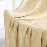 1 x RAW Customer Returns MIULEE curtains with eyelets voile curtain linen look semi-transparent for living room curtain children s room room divider linen curtains sliding curtain loop curtain set of 2 yellow-brown 145 x 140 cm - RRP €21.69