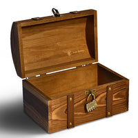 1 x RAW Customer Returns Heimfreude treasure chest Anne Bonny 25x15.5x15.5cm made of solid pine wood with lock for a gift, decorative wooden box for storage or as a treasure chest for a treasure hunt - RRP €34.24