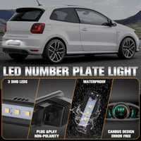 1 x RAW Customer Returns OZ-LAMPE 2 pieces LED license plate lighting for VW GOLF 4 5 6 7 Lupo Scirocco Polo 9N 6R Pa-ssat 3c B6 Limousine CC Phaeton NEW Beetle 2 EOS, license plate with CAN-bus, 3 SMD - RRP €20.11