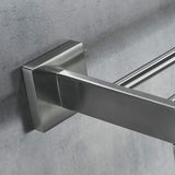 1 x RAW Customer Returns Towel rack wall bathroom towel holder made of brushed stainless steel, matte finish - RRP €50.41