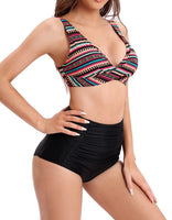 5 x Brand New Laorchid women s swimwear two piece bikini set high waist swimsuit sexy swimsuit bandeau bikini padded tankini set Bohemia stripes black 3XL - RRP €176.4