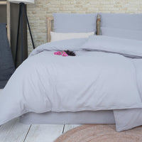 1 x RAW Customer Returns Vency Ranforce model bed set 135 x 200 cm 4 pieces light gray - 100 Oeko-Tex cotton 2 duvet covers 2 pillowcases 80 x 80 cm zip - RRP €53.91