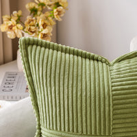 1 x RAW Customer Returns MIULEE Set of 2 Corduroy Velvet Cushion Covers Velvet Cushion Soft Decorative Cushion Cover Modern Cushion Cover Sofa Cushion Couch Cushion for Living Room Bedroom Grass Green 40 x 60 cm - RRP €21.17