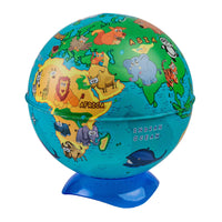 14 x Brand New EXERZ 10CM Mini Globe Wild Animal , with Built-in Sharpener - English Map - RRP €130.34