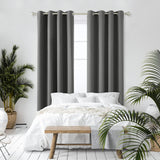 1 x RAW Customer Returns Deconovo Curtains Opaque Blackout Curtain with Eyelets Thermal Curtain Cold Protection Thermal Curtain Heat Protection Thick Thermal Curtain, 138 x 107 cm Height x Width Light Grey, Set of 2 - RRP €31.95