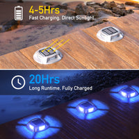 1 x RAW Customer Returns Quntis Solar Floor Lights Outdoor, 8Pack Solar Deck Lights Outdoor Blue White, IP68 Solar Lamps for Outdoor, Floor Spotlights Path Lights Outdoor, Solar Lights Solar Light Deck Path Street Garden Garage Yard - RRP €67.99