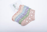 1 x RAW Customer Returns Vkele Women s Socks in Gift Box Heart Shaped Pattern with Ice Cream Background Ankle Socks 35-38 Cute Socks Colored Socks 6 Pairs - RRP €22.18