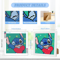 1 x Brand New RICUVED Stitch 5D Diamond Painting Children With Frame, Diamond Painting Anime Set Full Mosaic Making for Children Girls, Adults, Diamond Painting Pictures Arts Craft for Home Wall Decor 18 x 18 cm - RRP €20.4