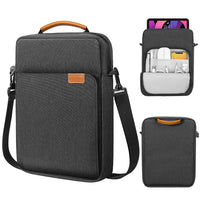 1 x RAW Customer Returns MoKo Tablet Case Compatible with iPad Pro 12.9 M2 2022 2021 2020 2018,Galaxy Tab S8 12.4 , Carrying Case with Shoulder Strap Handle, Multiple Compartments Protective Case for 12.9 inch Tablet, Black Gray - RRP €31.68