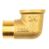 1 x RAW Customer Returns piox fitting, angle 90 degrees I 3 4 inch I with external thread on both sides I brass I connecting piece I angle piece AG x AG - RRP €11.59