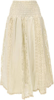 1 x RAW Customer Returns GURU SHOP lace maxi skirt, flamenco skirt, wide summer skirt, women, cream, cotton, size 38 - RRP €40.74