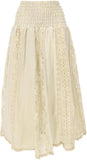 1 x RAW Customer Returns GURU SHOP lace maxi skirt, flamenco skirt, wide summer skirt, women, cream, cotton, size 38 - RRP €40.74