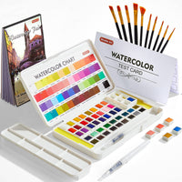 1 x RAW Customer Returns Shuttle Art watercolor paint set, 48 watercolor paints with 2 water brushes, 10 brushes, 1 watercolor block 18 watercolor paper , 1 palette, watercolor box, watercolor set for children, adults, suitable for beginners - RRP €22.99