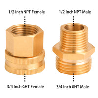 1 x RAW Customer Returns M MINGLE garden hose adapter, 3 4 GHT to 1 2 NPT, brass double male and female connector, with additional 8 washers - RRP €19.54