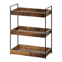 2 x RAW Customer Returns Removable Kitchen Spice Rack with 3 Tier Standing Shelf Modern Shower Shelf Practical Bathroom Worktop Made of Wood for Storage Organizer Multifunctional Under Cabinet Shelf Sink Cabinet Shelf - RRP €66.52