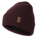 1 x RAW Customer Returns Wmcaps Beanie Men Winter, Thermal Knitted Hats, Warm Fleece Running Beanie Women Men Winter, Windproof Winter Hat Men Lined and Padded Unisex Hat Wine Red  - RRP €24.0