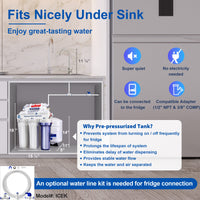 1 x RAW Customer Returns iSpring RCC7AK 75GPD Undersink Reverse Osmosis Drinking Water Filter System, 6 Stages with Alkaline Remineralization, pH , NSF Certified, White - RRP €363.99