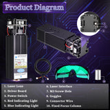 1 x RAW Customer Returns DIY Module Head Fit for Engraving Machine 3018 Series 2 Axis Engraving Machine,Upgrade 5500MW Optical Power,450nm,20W - RRP €104.4