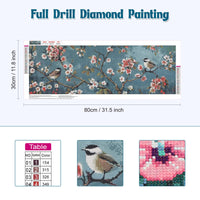 1 x Brand New RICUVED Bird Diamond Painting Pictures, 5D Animals Diamond Painting Pictures Adults Full Diamond Painting Pictures Set DIY 5D Spring Diamond Painting Pictures Children for Home Decor Wall 30x80cm - RRP €18.13