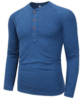 1 x Brand New SwissWell Henley Shirt Men s Long Sleeve Button Down Shirt Casual Cotton Classic Solid Color Linen Shirt Blue M - RRP €29.03