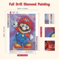 1 x Brand New NAIMOER Mario Diamond Painting Adults, 5D Diamond Painting Pictures Cartoon Diamond Painting Adults Cartoon Diamond Painting Children DIY Diamond Painting for Home Wall D cor 30x40cm - RRP €20.4