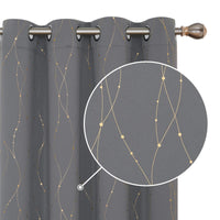 1 x RAW Customer Returns Deconovo Modern Thermal Insulating Living Room Curtains with Lines with Grommets 2 Pieces 140 x 229 cm Light Gray - RRP €34.87