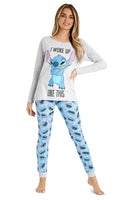 1 x RAW Customer Returns Disney Women s Winter Pajamas Stitch Pajamas Set Long Women s Pajamas Sizes S-XL Gifts Stitch Mickey Minnie Gray Blue Stitch, M  - RRP €26.6