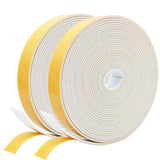 24 x RAW Customer Returns Taiyeestar 10m sealing tape self-adhesive for doors and windows, 15 mm W x 1.5 mm D , foam adhesive tape rubber seal for door, window, bathroom, shower, anti cold, wind, noise and collision, white 5 m x 2  - RRP €241.68