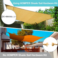 1 x RAW Customer Returns HOMPER Awning Hardware Set, Heavy Duty Stainless Steel Sun Shade Sail Hardware Set for Triangle and Square, Sun Shade Sail Fixing Accessories - RRP €17.06