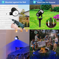 1 x RAW Customer Returns T-SUNUS RGB Outdoor Solar Lights, Colorful Solar Garden Spotlights IP65 Waterproof Automatic ON OFF Solar Garden Lamps for Swimming Pool Courtyard Driveway - RRP €26.62