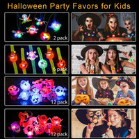 10 x Brand New Shengruili Halloween party favors for children, 32 pieces LED light toy party items, Halloween toy set, Halloween children s toy light ring bracelets brooches necklace, LED toys party - RRP €141.1