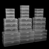 1 x RAW Customer Returns BELLE VOUS Clear Plastic Box with Lid Set 28 Pieces - Small, Medium Large Boxes with Hinged Lid - Stackable Acrylic Box with Lid for Pills, Beads, Jewelry, Craft Items Small Parts - RRP €27.43