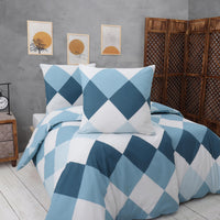 1 x RAW Customer Returns Vency bed linen 135x200 4-piece turquoise - Oeko-TEX 80 cotton 20 polyester, 2x duvet cover zipper 2x pillowcase 80x80 envelope closure, Quattro model - RRP €39.9