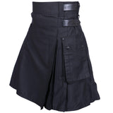 1 x RAW Customer Returns Men s Leather Strap Utility Kilts Black, 34 Inches - 86.36 cm  - RRP €50.42