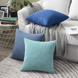 1 x RAW Customer Returns MIULEE Set of 2 Cushion Covers Corduroy Decorative Pillow Case Sofa Cushion Decorative Couch Cushion Cover Soft for Living Room Bedroom 45 x 45 cm, 18 x 18 Inch Light Blue - RRP €18.99