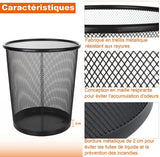 1 x RAW Customer Returns SENENQU Set of 3 Waste Paper Basket, 12L Metal Mesh Desktop Trash Can, Small Trash Can Trash Can Bedroom Kitchen Office Bathrooms-26.5 x 23.5 x 18.8 CM - Black - RRP €27.99