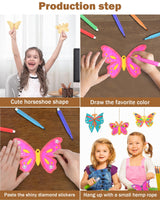 14 x Brand New CHMMY 65 Pieces Butterflies Decoration Set Crafts Children Wooden Butterfly with Watercolor Pen and Rhinestone Stickers for Birthday Decoration Party Weddings Baby Showers Wreath Decorations DIY Decoration - RRP €181.86