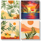 1 x RAW Customer Returns MOGTAA 4 Pack Paint by Numbers Adults with Frame, Landscape Paint by Numbers Kits for Children Girls Boys, DIY Oil Painting Canvas Set Acrylic Painting Pictures for Home Decor 20x20cm  - RRP €20.4