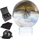 1 x RAW Customer Returns Belle Vous K9 Crystal Ball for Photos 80mm-8cm Glass Ball with Crystal Stand, Velvet Case, Microfibre Cloth, Gift Box - Photography Sphere - Magic and Meditation Crystal Ball - RRP €20.99