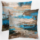 15 x Brand New VCQPDEE Decorative pillowcases - Abstract pillowcase 45x45 cm - Set of 2 in blue, brown, grey - Country house style pillowcases - Soft square country house pillowcases for couch, sofa bed, car - RRP €196.5