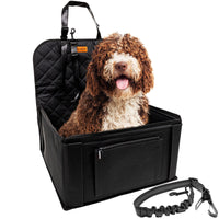 1 x RAW Customer Returns FIRSTPAW dog car seat for small to medium dogs - dog seat car back seat and front seat, high-quality and waterproof dog car seat black dog transport box car - RRP €32.14