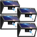 1 x RAW Customer Returns nipify solar lamps for outside with motion detector, 4 pieces 140 LED 3 modes solar lights for outside IP65 waterproof LED solar outdoor light with motion detector outside for wall light, garden, garage - RRP €26.99