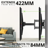 1 x RAW Customer Returns USX-MOUNT TV wall mount for 26-55 inch TVs up to 36.4kg, height adjustable max.VESA 400x400mm swivel LED, LCD, OLED, 4K, plasma TVs, TV mount, tiltable extendable wall mount - RRP €30.24