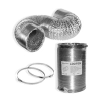 2 x RAW Customer Returns LOOTICH aluminum flexible pipe 102mm length 2.5m exhaust air hose flexible air ducts made of aluminum pipe flexible hose for HVAC ventilation 2 pieces hose clamp stainless steel included - RRP €25.52