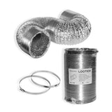 2 x RAW Customer Returns LOOTICH aluminum flexible pipe 102mm length 2.5m exhaust air hose flexible air ducts made of aluminum pipe flexible hose for HVAC ventilation 2 pieces hose clamp stainless steel included - RRP €25.52