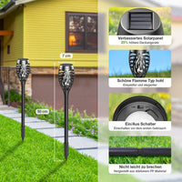 1 x RAW Customer Returns PUAIDA Solar Lamps for Outdoor Garden, 6 Pack Solar Lights Garden Decoration with Realistic Flame Effect, IP65 Waterproof Garden Lights Solar Torch Auto On Off for Outdoor Yard Balcony Terrace - RRP €23.39