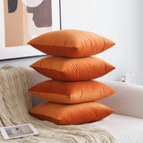 1 x RAW Customer Returns MIULEE Set of 4 Velvet Cushion Covers Decorative Pillowcase Comfortable Smooth Soft Decoration Accessory Home Living Room Bedroom Office for Sofa Orange 45X45CM - RRP €25.49