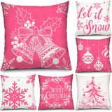 13 x Brand New Tatuo Pack of 6 Christmas Cushion Covers Decorative Christmas Cushion Cover Christmas Cushion Holiday Cushion Covers Decorative Cushion Covers for Sofa Christmas Office Bedroom Pink Style, 45 x 45 cm  - RRP €255.06