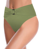 1 x RAW Customer Returns SHEKINI Women s Bikini Bottoms High Waist Stylish Design Tummy Control Swimming Shorts Abdominal Control Retro Swimming Trunks M, Green  - RRP €19.26